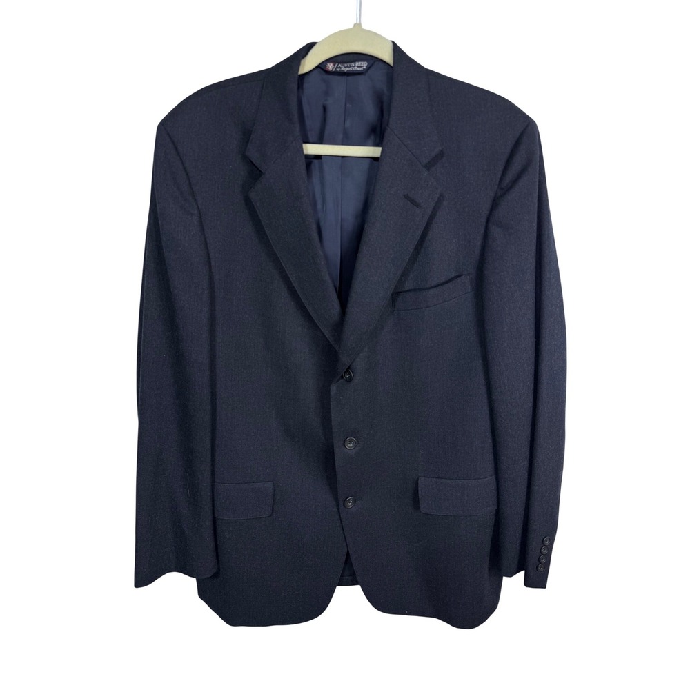 Austin Reed Regent‎ Street Blazer 100% Wool Sport Coat Classic Men's 40R Navy